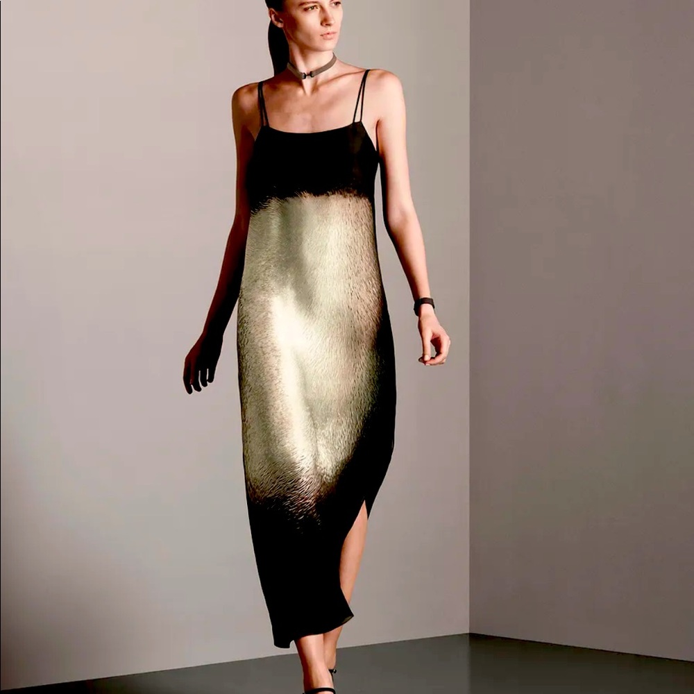 Halston Heritage Silk Printed Slip Dress